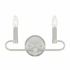 Designers Fountain Summit 14in 2-Light Brushed Nickel Modern Indoor Vanity Light with Candelabra-Style Curves D269C-2B-BN